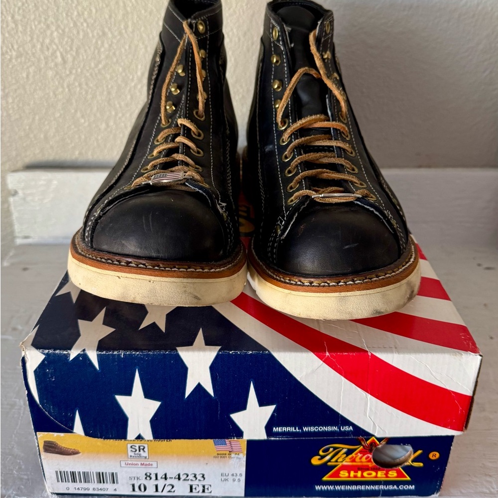 Thorogood Men's Black Leather Work Boots